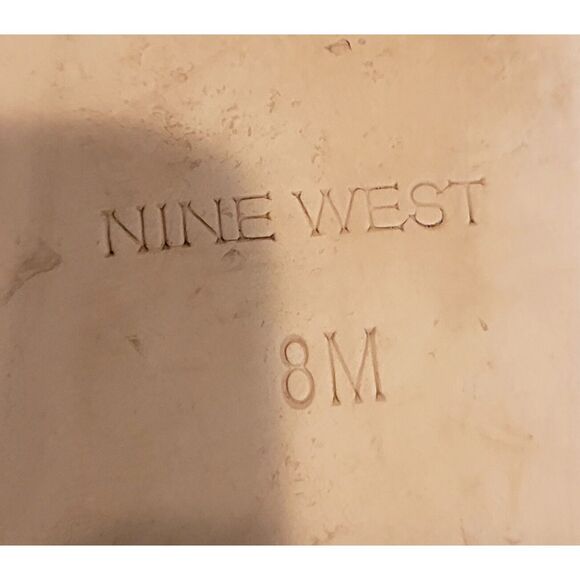 8M Nine West Gold Metallic Leather WNA Dallas Flat Shoe Man Made Pointy Toe - Picture 5 of 6